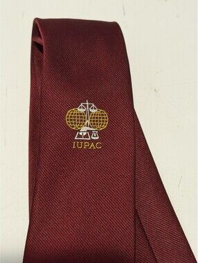 Mens Shepher & Woodward Burgundy Tie Embroidered Logo For IUPAC